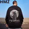 Erkek Hoodies Sweatshirts HMZ Sonbahar Astronot Baskı Sweatshirt Vintage Pamuk Hoodie High Street Moda O Boyun Punk Giysileri Harajuku Sıradan 230826