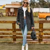 Giacche da donna Casual Jeans larghi oversize a maniche lunghe con bottoni Jean Cappotto Top con tasche sul petto Capispalla