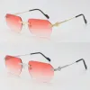 Senaste modemänramar Sunshade Glasses Head Composite Metal Rimless Optical Frame Classic Rectangle Square Lyxig glasögon för kvinnors glasögon