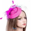 Hårklipp Flower Fascinator Tea Party pannband Kvinnor Derby Pillbox