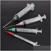 Lab Supplies Wholesale 50Pcs/Set 1Ml L 5Ml 10Ml Luer Lock Syringes With 50Pcs 14G-25G Blunt Tip Needles And Caps For Industrial Dispen Dhd9O