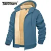 Men's Hoodies Sweatshirts TACVASEN Fleece Lining Winter Hoodie Mens Sherpa Jackets Windproof Full Zip Warm Coats Climbing Hooded Casual Outwear Sportswear 230828