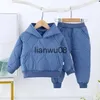 Ensembles de vêtements Hiver épais chaud garçons vêtements ensemble sweat à capuche pantalon costume pour enfants résister au froid sévère enfant en bas âge tenue x0828