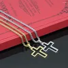 Pendentif Colliers 2023 Mode Croix Pendentif Collier En Acier Inoxydable Pour Hommes/Femmes Or Couleur Ras Du Cou Bijoux