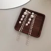 Kolczyki Dangle Korean Fashion Pełna perła długa kropla kropla dla kobiet 2023 Projekt Hanglable Linia K inkuracyjny Prezent biżuterii