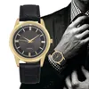 Armbandsur Modern Fashion Quartz Black Simple Round rostfritt stål Strap Temperament Dial Watch Field Wristwatch Armbanduhr