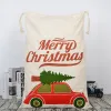Saco de lona de natal papai noel grande cordão doces noel sacos de presente de natal sacos de papai noel para decoração de festival ll