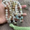 Anhänger-Halsketten, handgefertigt, geknotet, 8 mm, Mala-Perlen-Halskette für Frauen, spiritueller Yoga-Schmuck, Geschenk EDO2211