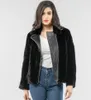 Womens Fur Faux Mink Coat Genuine Winter Warm Fashion Casual Motorcycle Jacket 230828