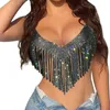 CAMISOLELE TAKSY RHINESTON CROP WOMEN 2023 Summer Top Corset Tops Nocne klub Party Fishnet Tank