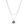 Pendant Necklaces Vintage Antique Silver Color Coin Necklace For Men Women Hip Hop Street Jewelry Double Layer Chain