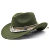 2023 New Cowboy Fedora Hat for Women Men Fedoras شعروا بقبعات الجاز Top Cap Atrumn Winter Men's Caps Party Party Gift 11colors