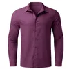 Men's Casual Shirts Plus Size Loose For Man Solid Shirt Top Early Autumn 2023 Trend To Sell Turn Down Collar Long Sleeve Mens