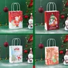 Buon Natale Regalo Involucro di carta Borsa Natale Babbo Natale Regalo Sacchetto di imballaggio Capodanno Regali per bambini Decorazione Fiocco di neve Sacchetti di caramelle TH0180