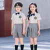 Conjuntos de roupas Uniforme de jardim de infância estilo britânico crianças escola de verão meninas faculdade classe primária