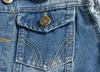 Light Blue Men's Jeans Waistcoats Vintage Distressed Scratched Holes Fringe Frayed Denim Vests Pockets Buttons Jacket Coat S-6XL HKD230828