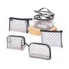 Midjeväskor 1st 5st kärleksmakeup Mesh Cosmetic Bag Portable Travel dragkedja påsar för hemmakontorstillbehör Cosmet 230826