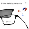 Fashion Sunglasses Frames YIMARUILI Magnetic Clip Polarized Sunglasses Driving UV Pure Square Optical Prescription Glasses Frame Men T93010Y 230825