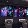 Colorido gamepad poster sala de jogos pintura em tela abstrata arte da parede imprime fotos para meninos quarto gamer sala de jogos decoração de casa sem moldura wo6