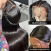 Parrucca anteriore in pizzo dritto da 24 pollici Parrucca anteriore in pizzo densità 180% Capelli umani Parrucca parte brasiliana per capelli per bambini per donne nere