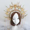 Gothic Halo Crown Lolita Tiara Crown Hoofdband DIY Materiaalpakket Halloween Vintage Zonnegodin Barokke Halo Hoofddeksel Onderdelen