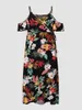 プラスサイズのドレスFinjani Women's Dresse Chinese Style Sholl Body Printingイブニングポリエステルドレス