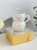 Tazas Setas 9527 Feliz Navidad Estilo coreano Lindo pequeño muñeco de nieve Taza de cerámica En relieve Pintado a mano Regalo de cumpleaños