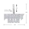 Chains 2023 Arrive Letter Money Man Pendant Necklace Iced Out Bling 5A CZ Cubic Zirconia Hip Hop Jewelry