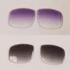 Accessoires de mode de lunettes de soleil sans monture avec lentilles taillées en diamant de luxe en gros avec décoration en C, fixation en métal, lentille rouge ou lentille brune ou lentille grise, lentille violette