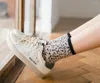 Women Socks Cotton Leopard Girls Spring Autumn Funny Crew Heap Sockken Breathable Striped Casual Korean