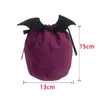 Evening Bags Halloween Candy Bag Velvet Red Black Bat Ears Trick or Treat Candy Bags Packing Bags Drop Gift Bags Party Decoration 230828