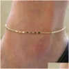 Anklety proste kobietę swobodne/sportowe złoto Sier Kolorowa łańcuch dla kobiet biżuteria bransoletki kostki T200714 Drop dostawa dhzvl