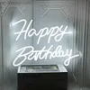 LED Happy Birthday Neon znak do dekoracji ściennej zasilany USB Oh Babe Mr Mr