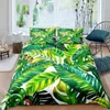 Ensembles de literie Feuilles de palmier Housse de couette King Full Banana Set Hawaiian Tropical Branches vertes 3pcs Couette en polyester