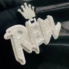 Niestandardowe początkowe nazwisko wisiorek spersonalizowany pełny lodowany urok S925 Moissanite Diamentowy łańcuch dla mężczyzn i kobiet