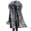 Women Fur Faux Winter Real Rabbit Coat Women Waterproof Waterproof Parkas Rex Liner Zdejmowany kołnierz szopa z kapturem z kapturem 230828