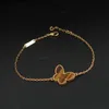 fashion luxury 18K gold sweet butterfly designer charm bracelets for women shell bangle bracelet party wedding jewelry