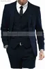 Черные твидовые мужчины Костюма 3 штуки формальный бизнес-костюм на заказ на нестандартный жених свадебное платье костюмы пиджаки (куртка+брюки+жилет) Q230828