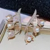 Dangle Earrings SINZRY Elegant Fancy Party Jewelry Lady Cubic Zircon Pearl Flower Silver Needle For Women