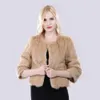 Womens Fur Faux Girl Real Rabbit Coat Women Jacket äkta ytterkläder Casual Short Coats 230828