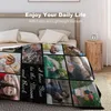 Custom Blanket with Photo Text, Personalized Bedding Throw Blankets Customized Flannel Fleece Blankets for Family Birthday Wedding Gift Dad Mom Friends Grandma