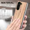 ZFold5 Hout PU lederen hoesjes voor Samsung Galaxy Z Fold 5 4 3 Fold5 Fold4 Fold3 Zfold4 Zfold3 Opvouwbaar Mode Houten korrel Hard PC Plastic Mobiele telefoon beschermhoes