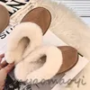 2023 Slippers Winter Warm Real Rabbit Fur Slippers Pointed Toe Elegant 2020 Women's Autumn New Furry Slides Flip Flops Office Work Shose