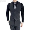 2023 Nya mäns mörka rand Vest British Korean version Slim Suit S-4XL Vest Handsome Work Clothes HKD230828