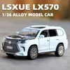 Diecast Model Araba 1/36 LX570 Alaşım Diecasts Oyuncak Araba Modelleri G800 Metal Off-Road Araçları 4 Kapı Çocuklar için Koleksiyon Oyuncakları 230827