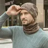 Baretten Mannen Muts Sjaal Set Dikke Pluche Warme Winddichte Nek Gehoorbescherming Elastisch Outdoor Skiën Fietsen Cap Wrap