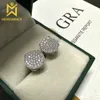 Hoop Huggie MM Classic Round Earrings For Women Real Diamond S925 Silver Ear Studs Men Jewelry Pass Tester 230828