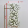 Fiori decorativi Luxury Baby Breath Gypsophila Rose Flower Row Disposizione Sfondo di nozze Decor Eventi floreali artificiali per feste