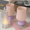 Wine Glasses INS Cute Lead Free Milk Juice Latte Glass 350ML Portable Cocktail Whisky Red Goblet Home Bar Beverage Alcohol Drinking Cup