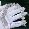 Factory VVS Diamond Sier Hip Hop Jewelry Cuban Link Chain Rock Iced Out Clustered Moissanite Braceletmoissanite Bracelet